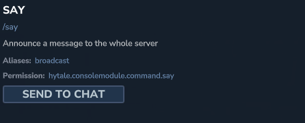 Команды общения в Hytale